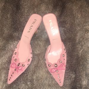 Pink Prada Kitten Heels